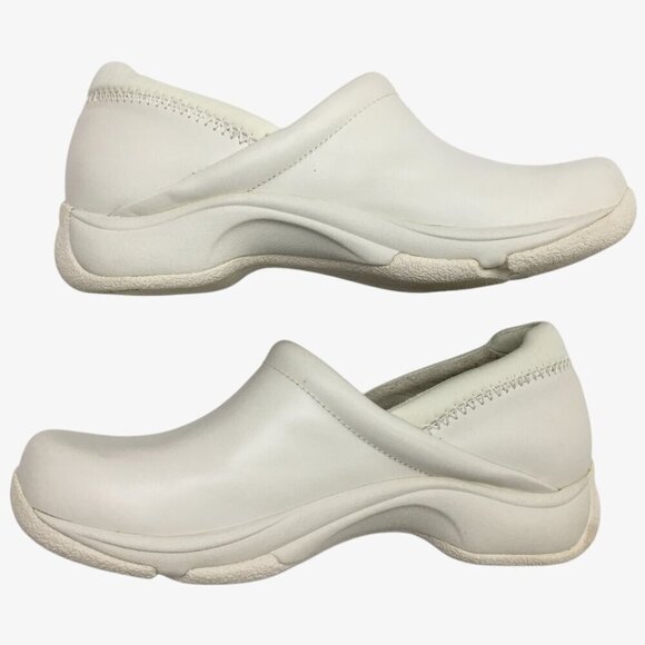 Dansko White Leather Closed Back Clogs Nurse Comfort Shoes European 38 US 7.5/8 - Picture 1 of 10